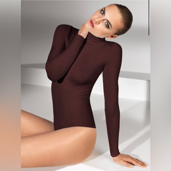 Wolford Tops - Wolford Brown Colorado Turtleneck Thong Bodysuit